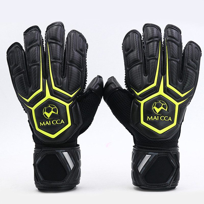 Adult black football goalkeeper gloves