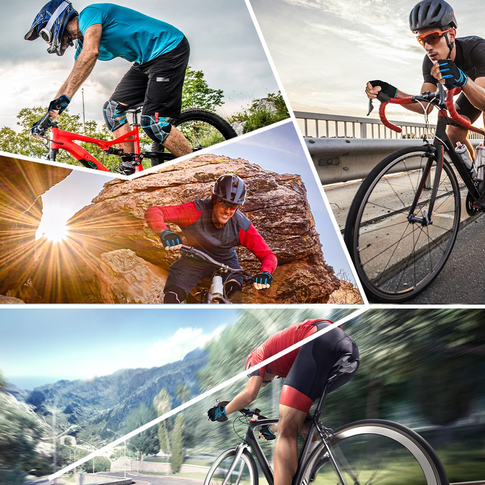 Gants cyclisme avec coussinets pour absorption des chocs