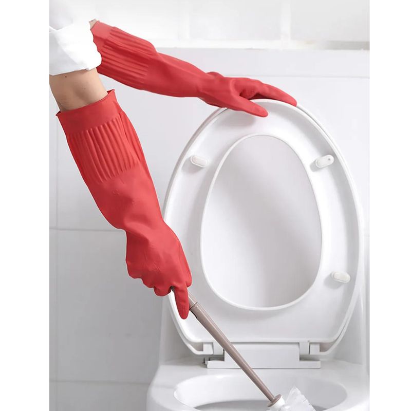 Long-sleeved silicone kitchen gloves