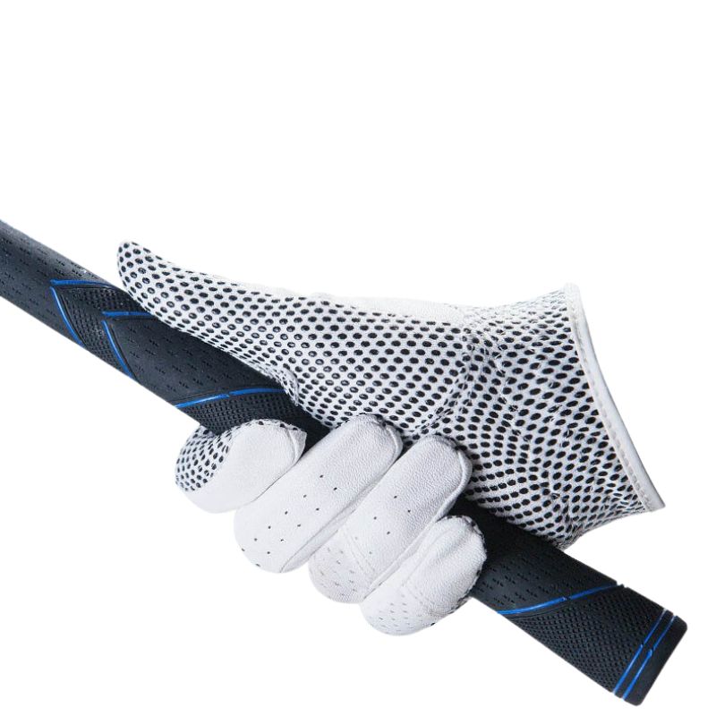 Colorful golf gloves with clover patterns