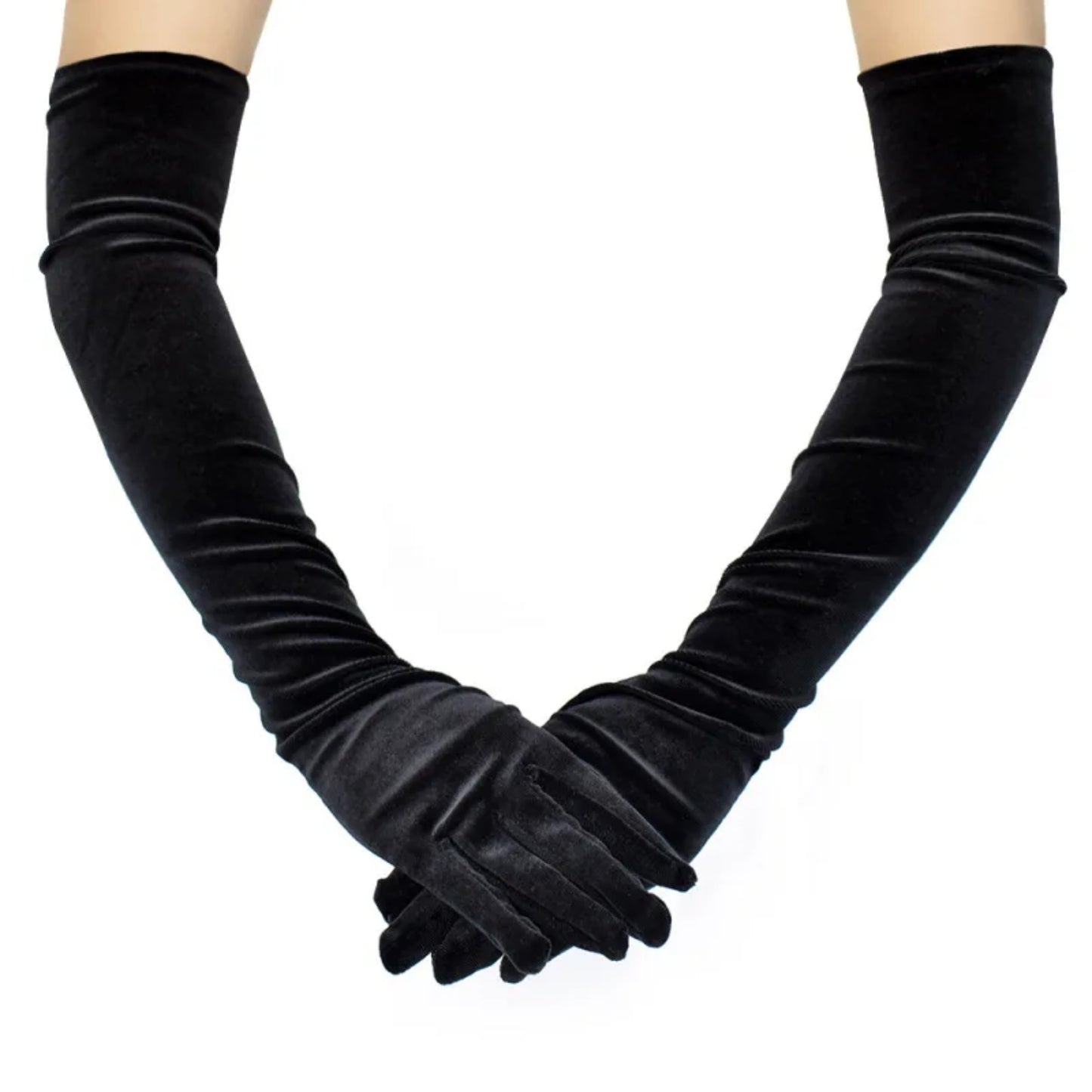 Guantes largos de mujer con estilo terciopelo.