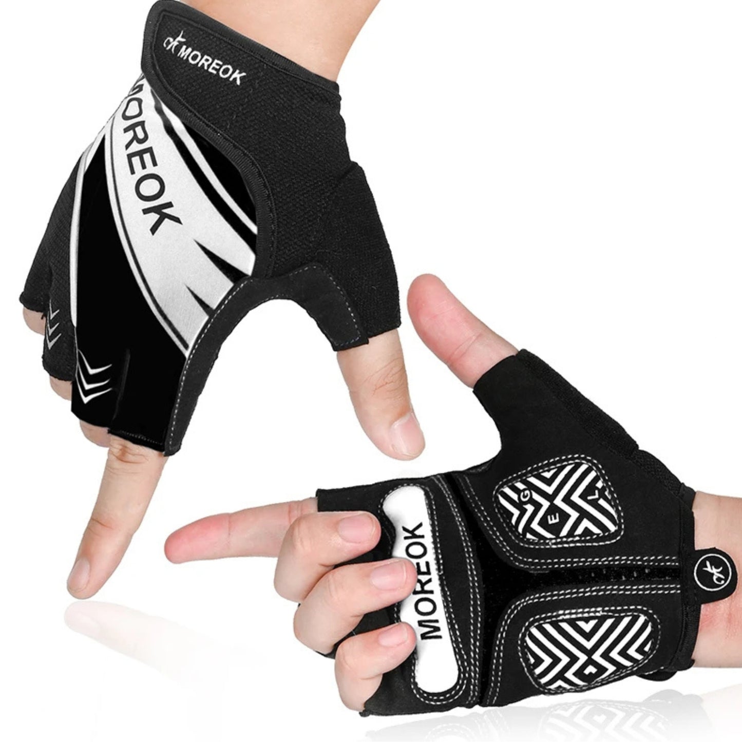 Guantes de ciclismo antideslizantes con cierres de velcro.