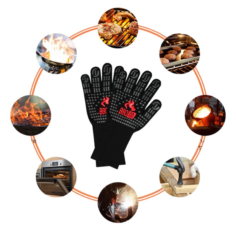 High-temperature heat-resistant gloves for barbecues