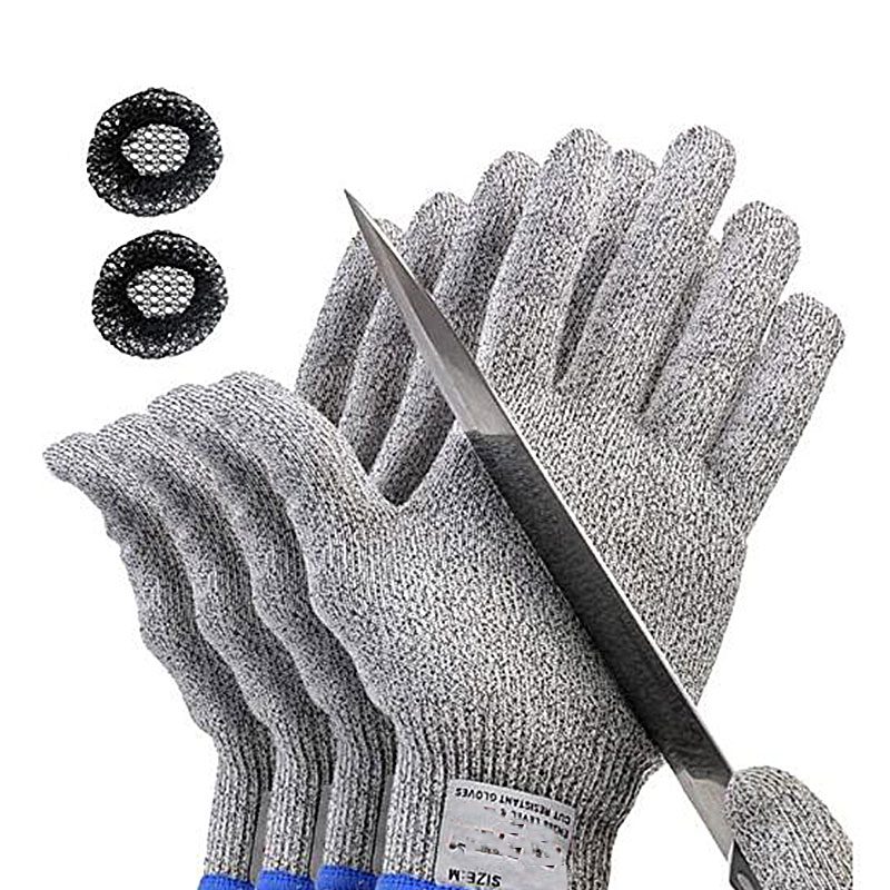 Gants cotte de maille résistants aux coupures (2 paires)