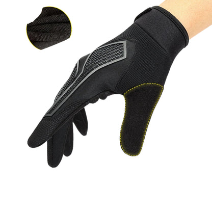 Black winter cycling gloves with shock absorption