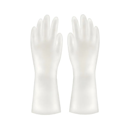 White latex rubber gloves for washing dishes