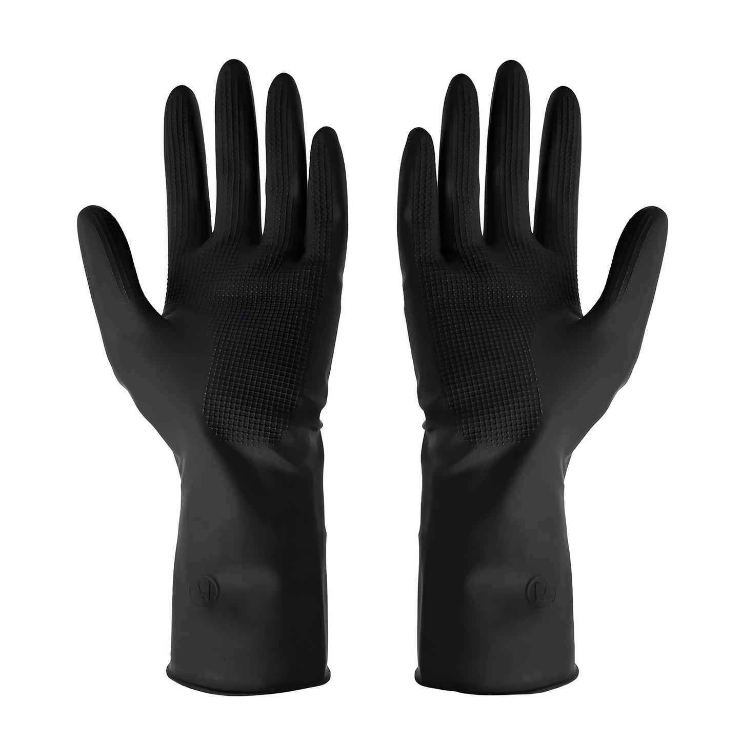 Waterproof black latex gloves with grip