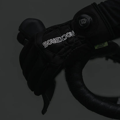 Warm black winter cycling gloves, windproof