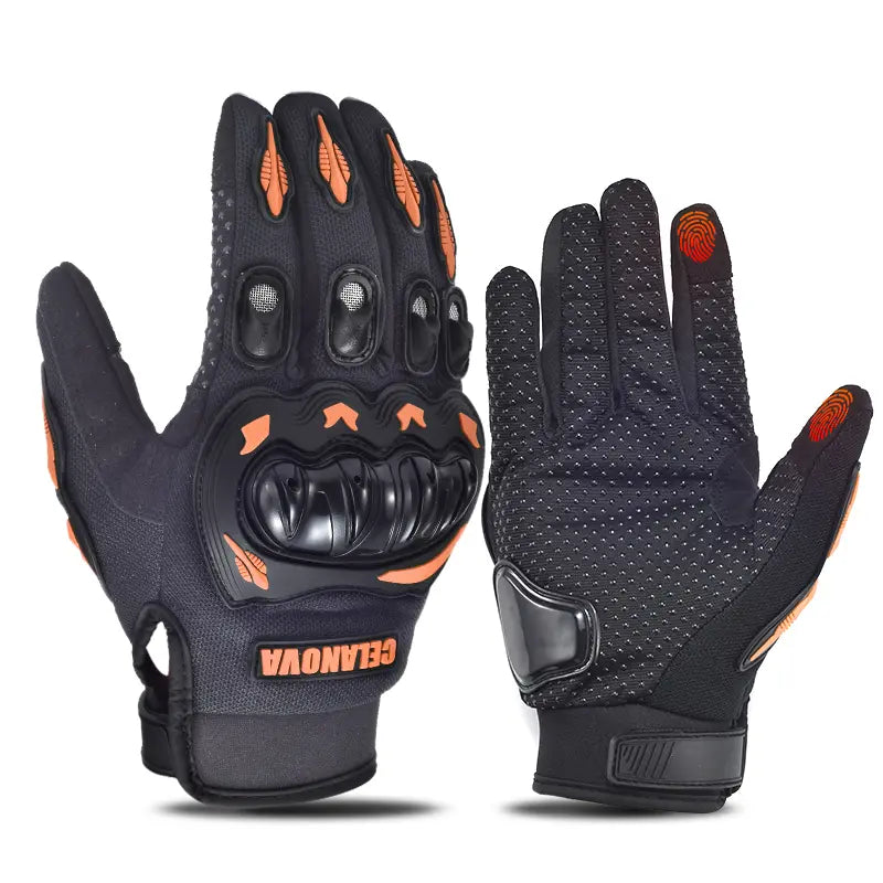 Gants moto cross tactiles avec protection et grip antidérapant