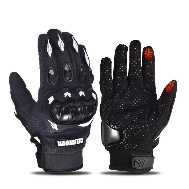 Gants moto cross tactiles avec protection et grip antidérapant