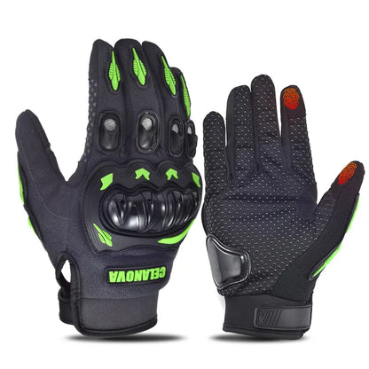 Gants moto cross tactiles avec protection et grip antidérapant