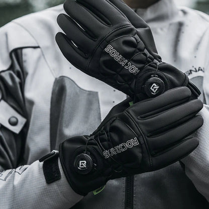 Warm black winter cycling gloves, windproof