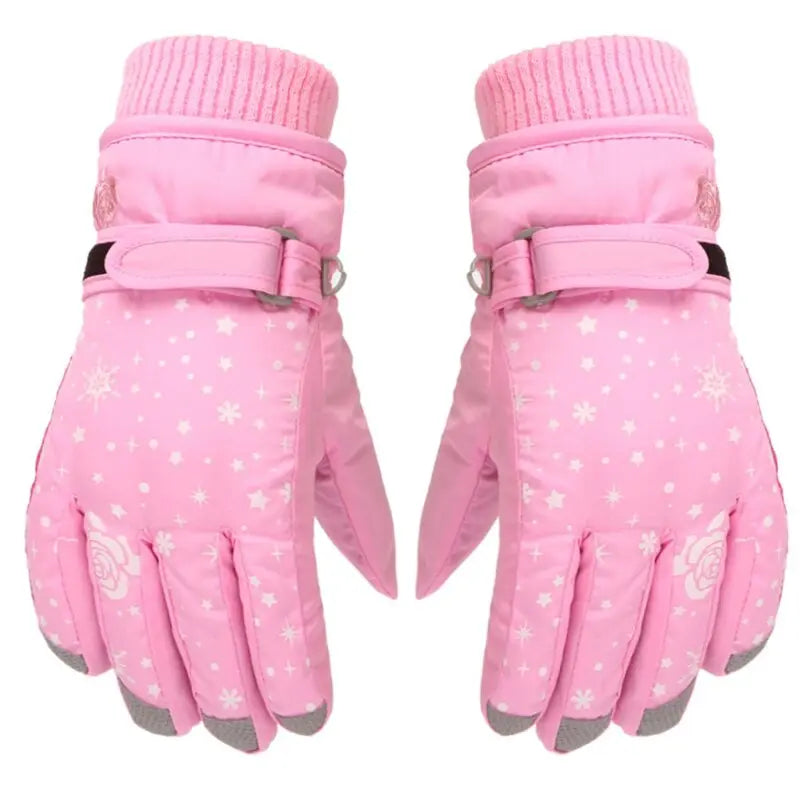 Gants de ski enfants roses pour filles