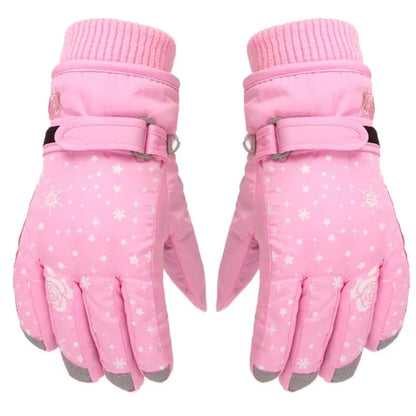 Gants de ski enfants roses pour filles