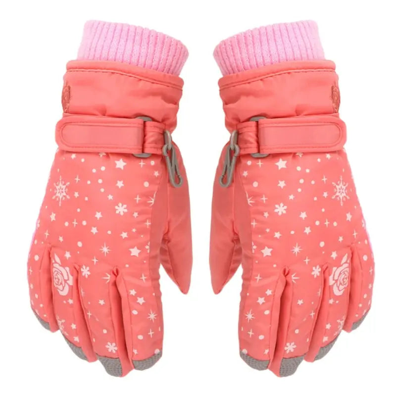 Gants de ski enfants roses pour filles