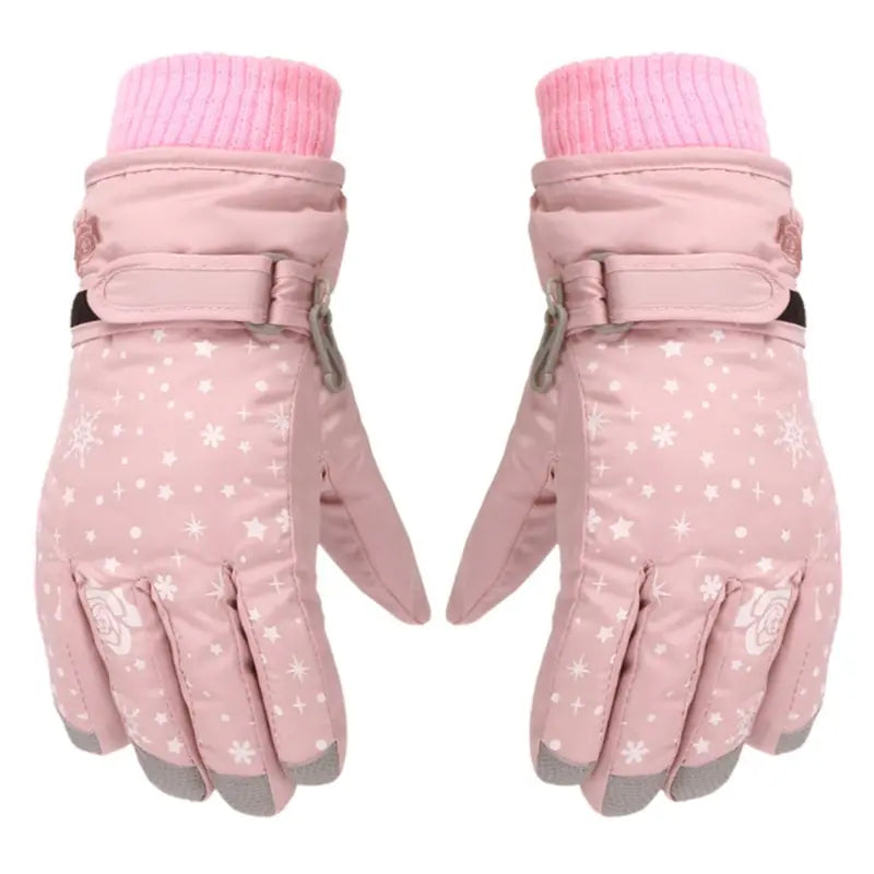 Gants de ski enfants roses pour filles