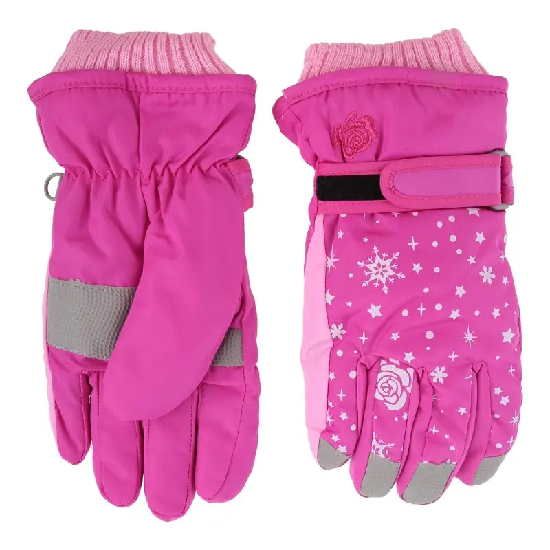 Gants de ski enfants roses pour filles