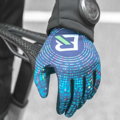 Designer winter cycling gloves with wrist guards