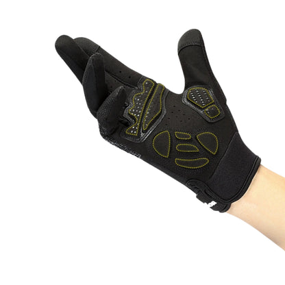 Black winter cycling gloves with shock absorption