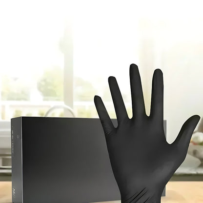 Durable black nitrile gloves, 100 pieces
