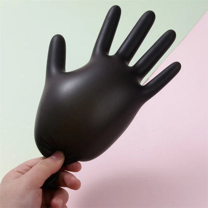 Sturdy black nitrile gloves for household chores