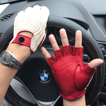 Gants de conduite cuir tendance en maille