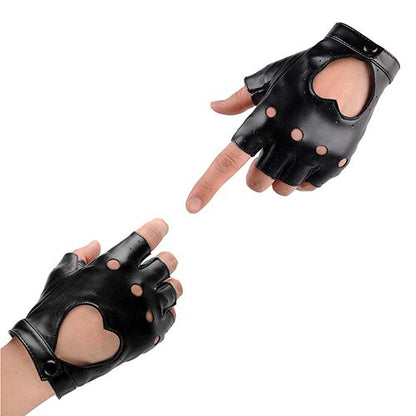 Gants de conduite femme cuir en forme de cœur