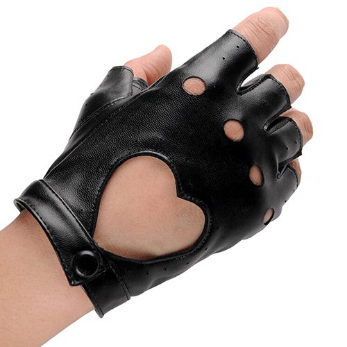 Gants de conduite femme cuir en forme de cœur
