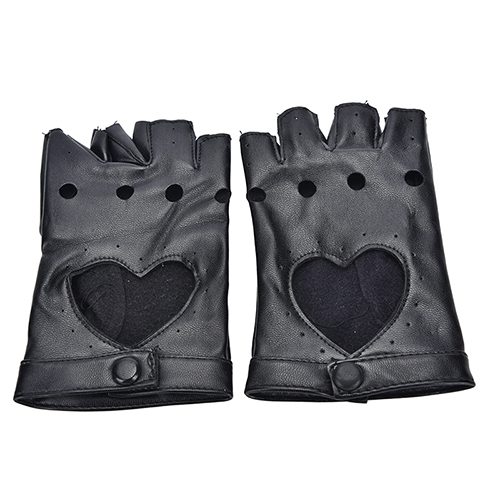 Gants de conduite femme cuir en forme de cœur