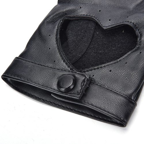 Gants de conduite femme cuir en forme de cœur