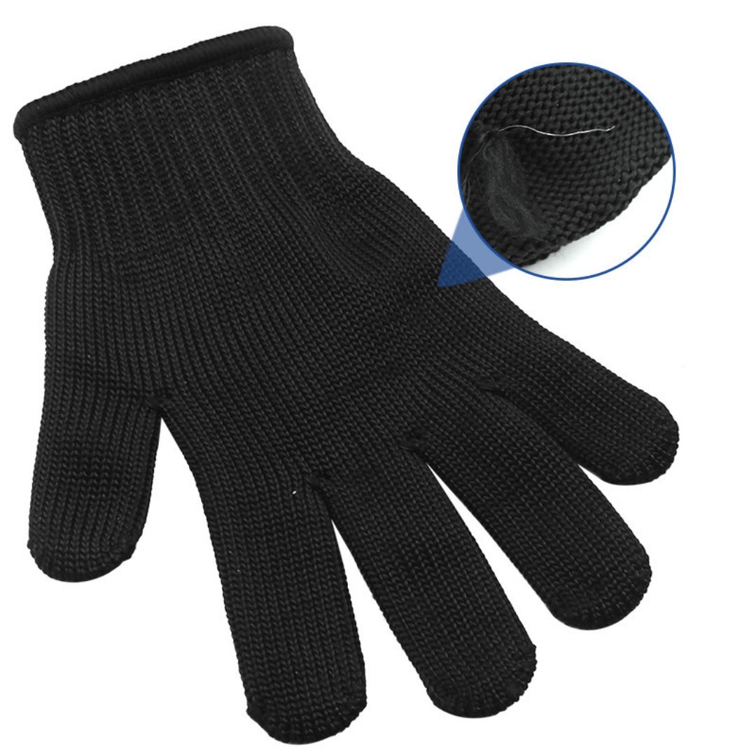 Gants cotte de maille anti-coupures noirs