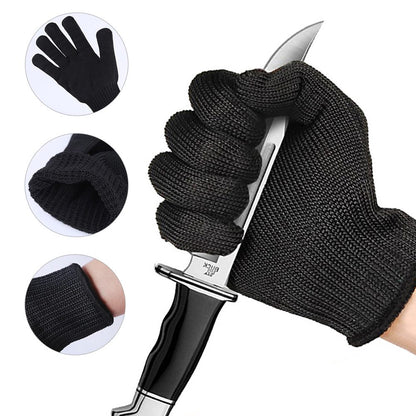 Gants cotte de maille anti-coupures noirs