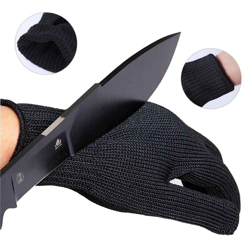 Gants cotte de maille anti-coupures noirs