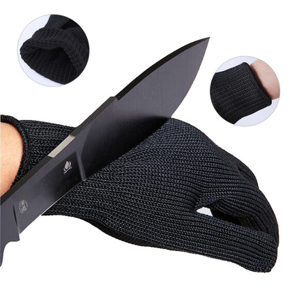 Gants cotte de maille anti-coupures noirs
