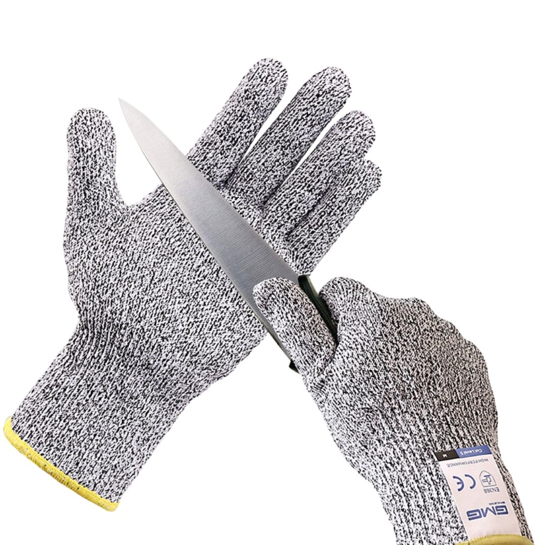 Gants cotte de maille gris résistants aux coupures