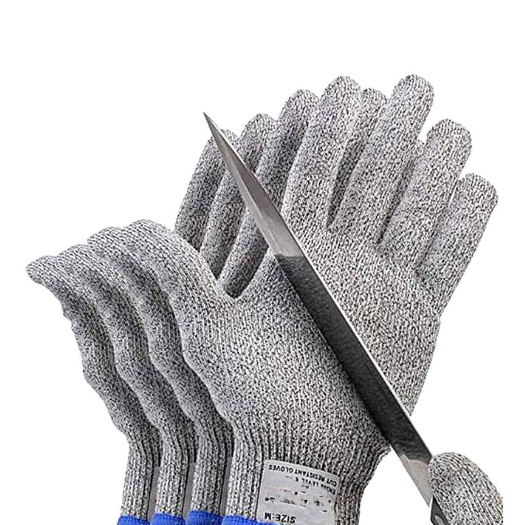 Gants cotte de maille résistants aux coupures (2 paires)