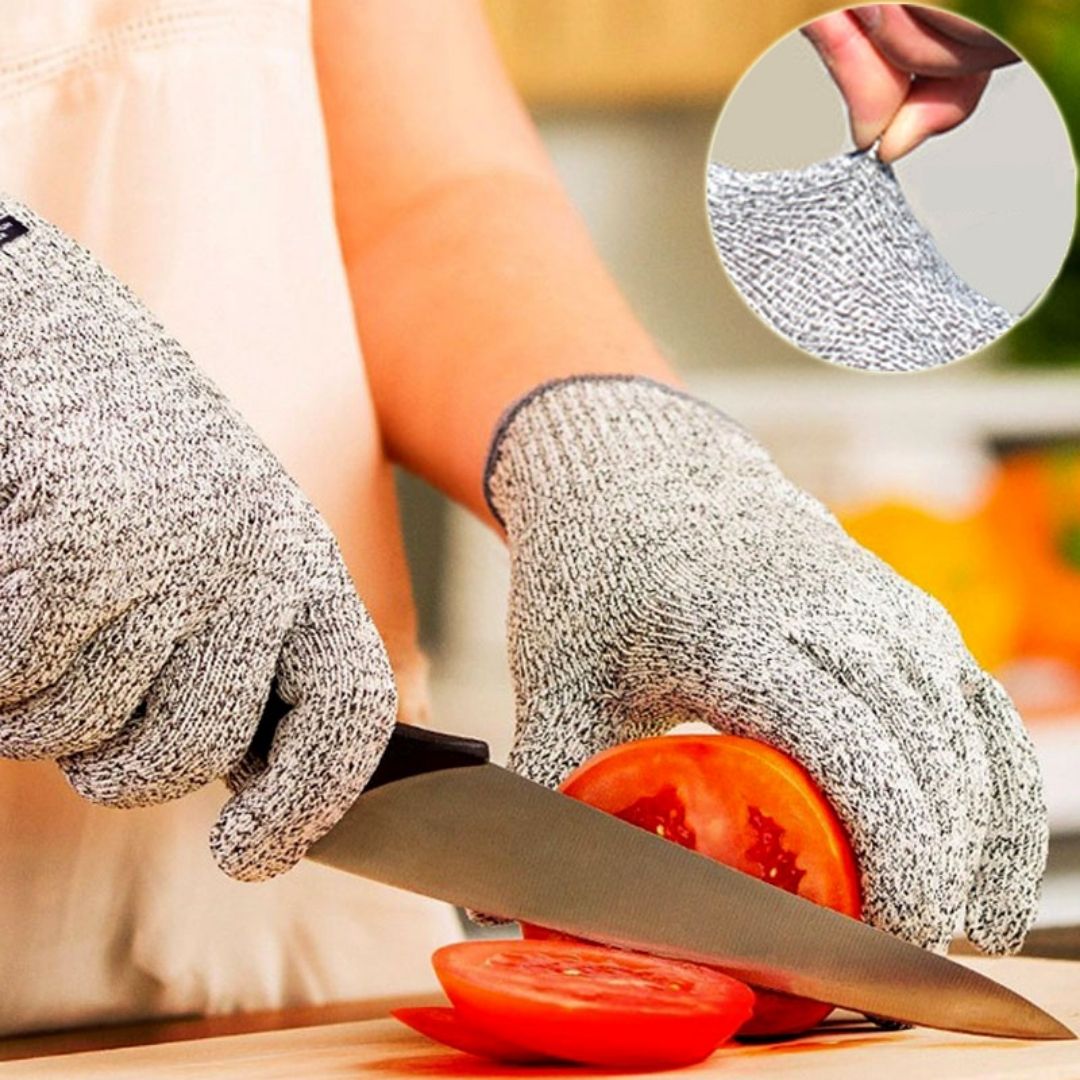 Gants cotte de maille résistants aux coupures (2 paires)