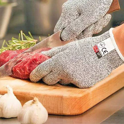 Gants cotte de maille résistants aux coupures (2 paires)