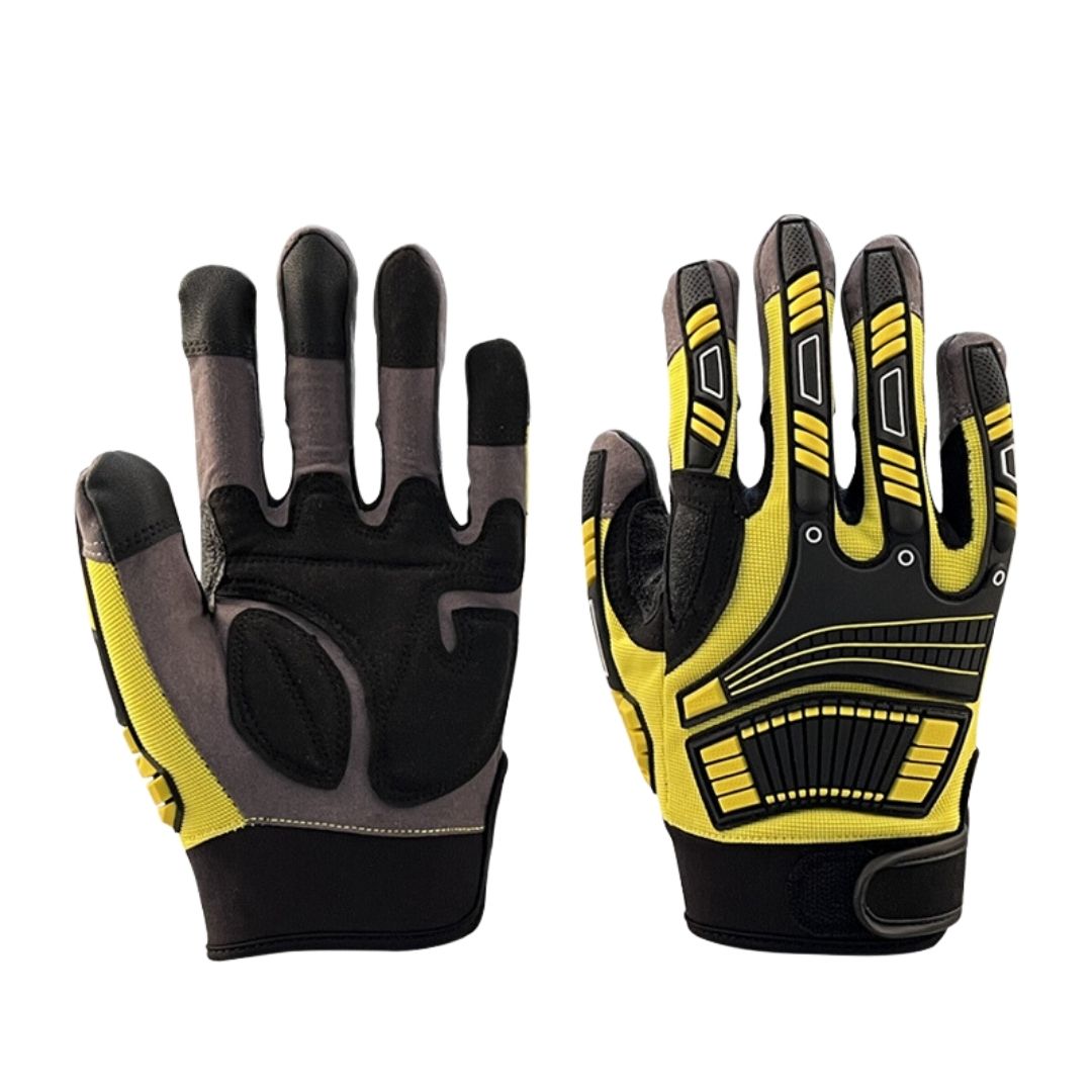 Gants de chantier jaunes anti-chocs pour hommes