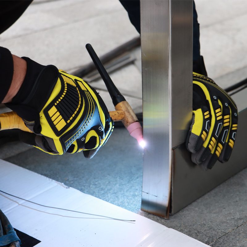 Gants de chantier jaunes anti-chocs pour hommes