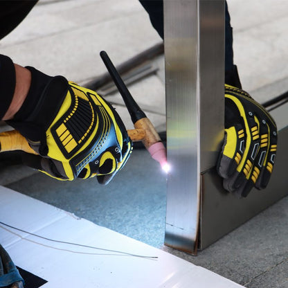 Gants de chantier jaunes anti-chocs pour hommes