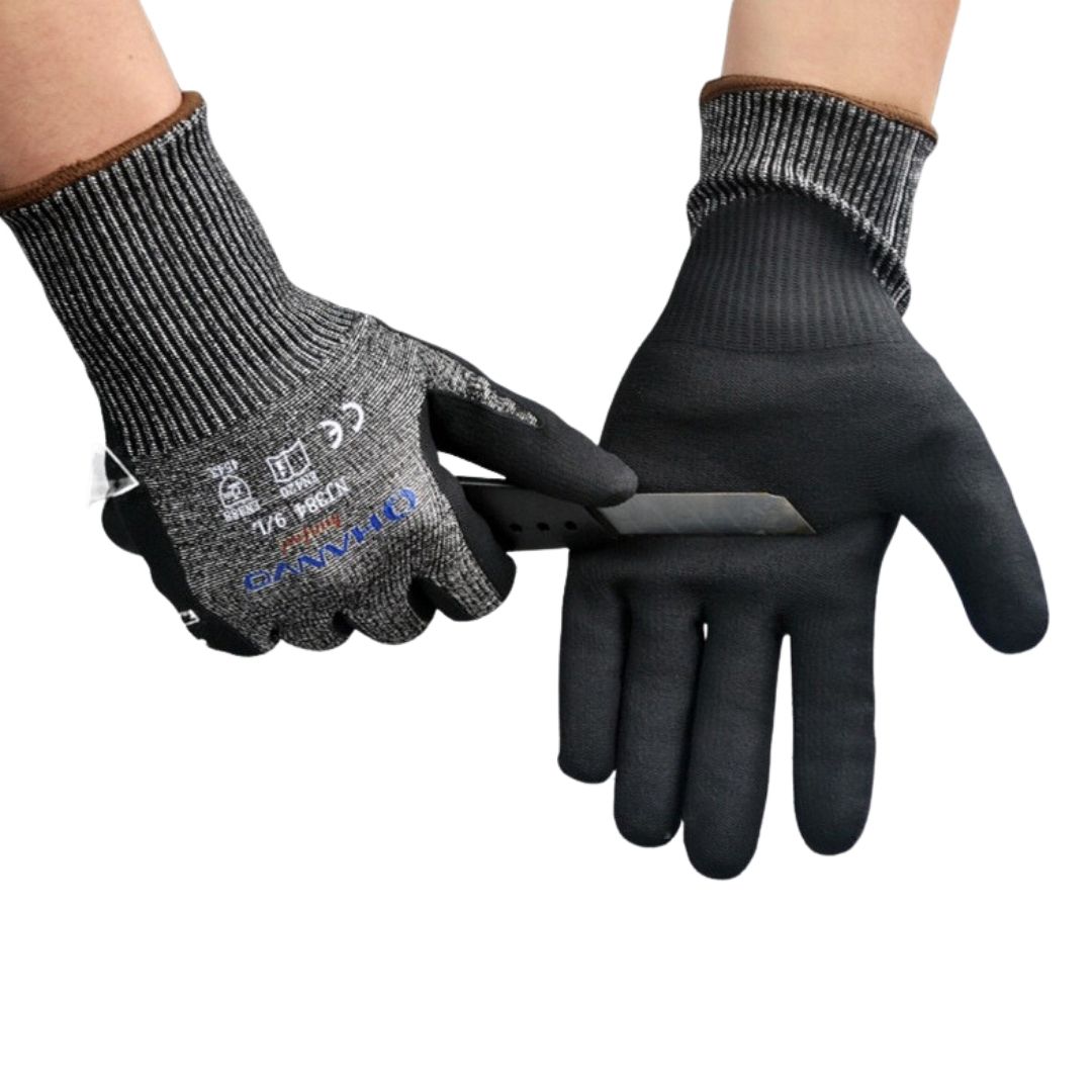 Gants de chantier noir anti-coupures