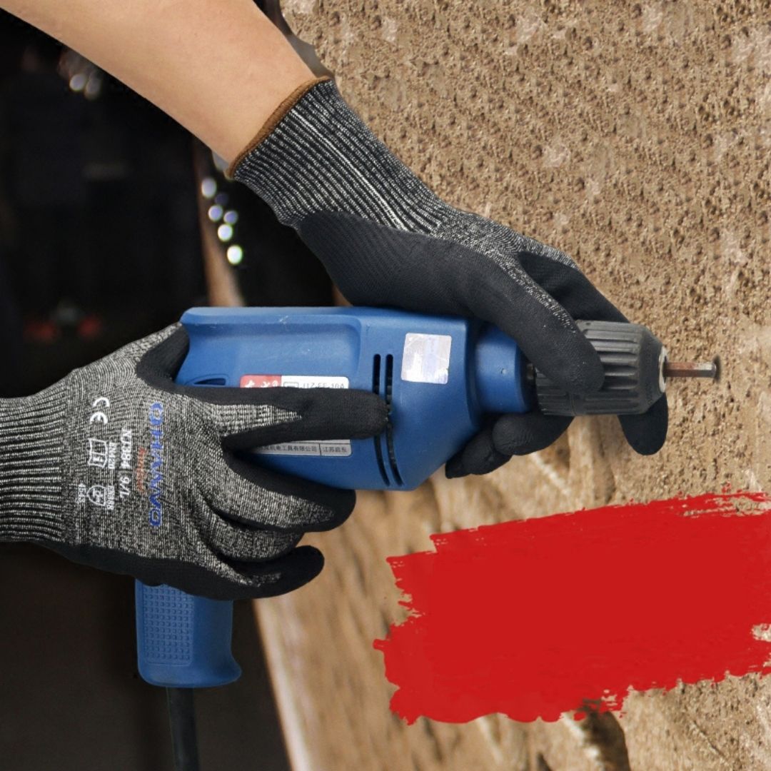Gants de chantier noir anti-coupures