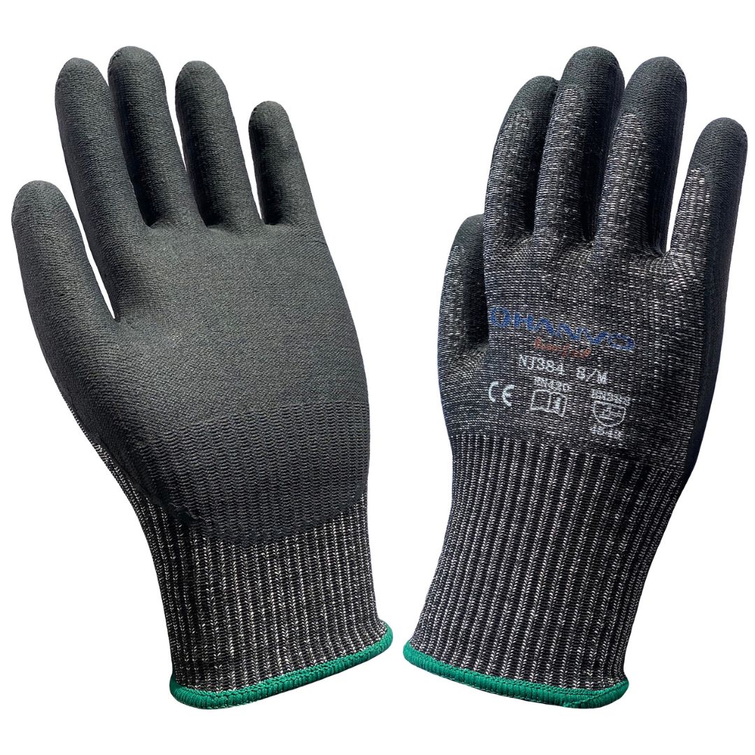 Gants de chantier noir anti-coupures