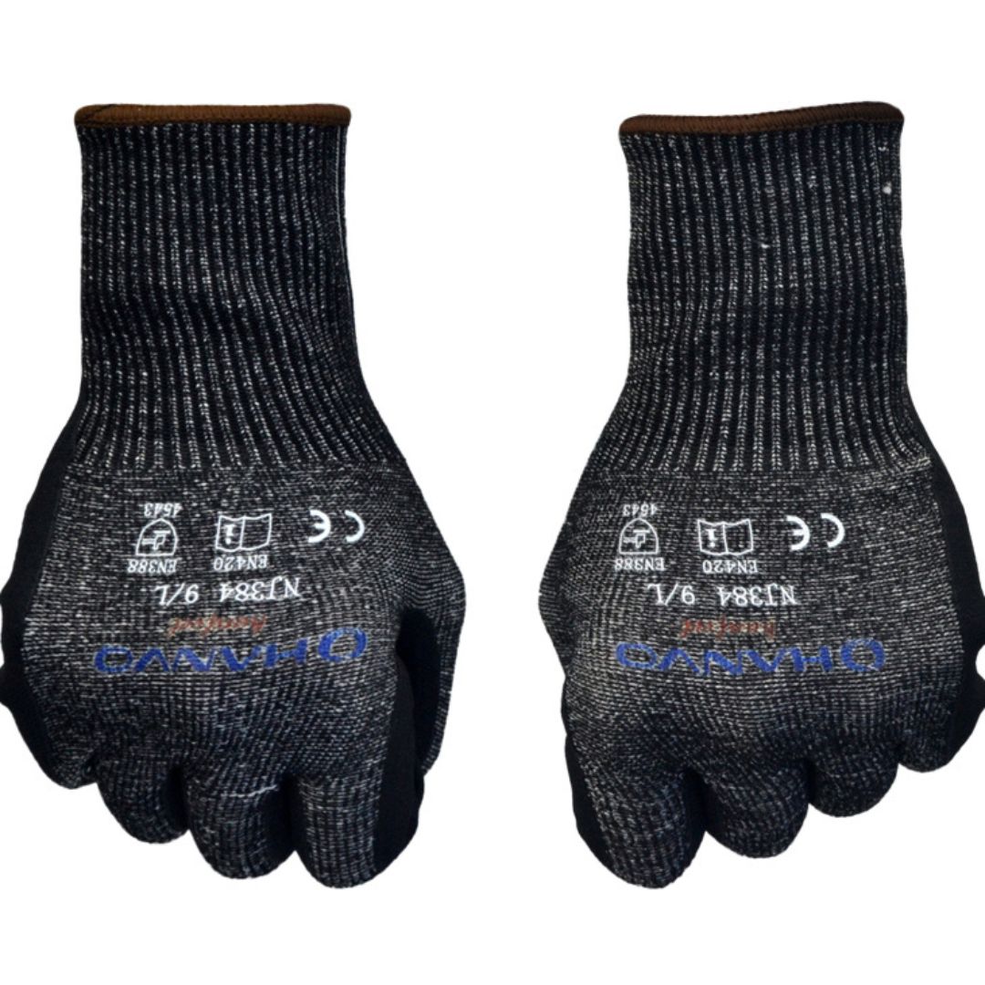 Gants de chantier noir anti-coupures