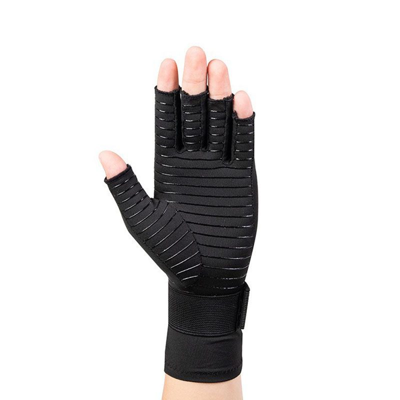 Gants de compression noirs avec sangle réglable au poignet