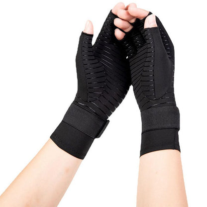 Gants de compression noirs avec sangle réglable au poignet