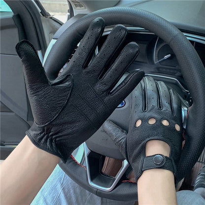 Gants de conduite en cuir rétro