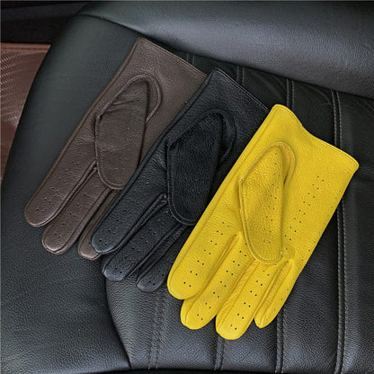 Gants de conduite en cuir rétro