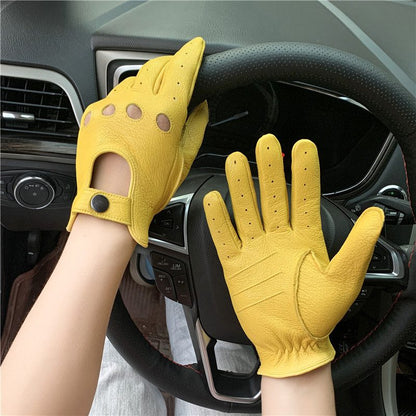 Gants de conduite en cuir rétro
